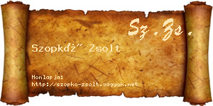 Szopkó Zsolt névjegykártya